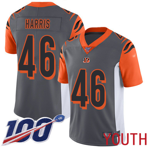 Cincinnati Bengals Limited Silver Youth Clark Harris Jersey NFL Footballl #46 100th Season Inverted Legend